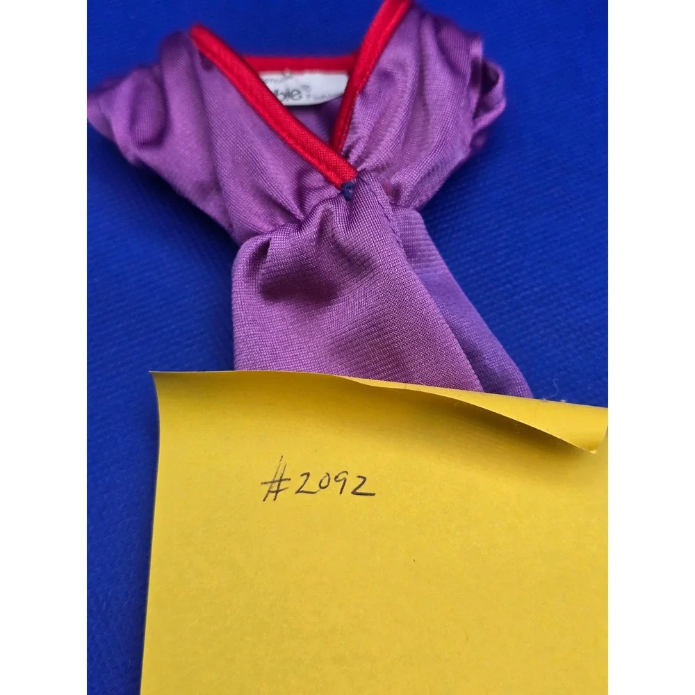 Vintage 1984 Barbie Fashion Fun #2092 Dress Purple with Red Trim Mattel 80s